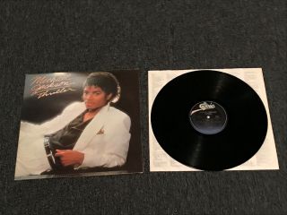 Michael Jackson Thriller Lp Vinyl Record 1982 1st U.  S.  Pressing No Mj Credit Nm -