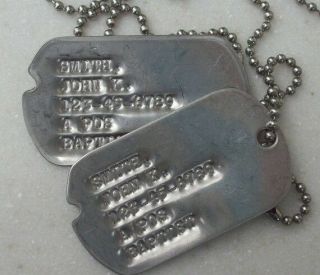Real Standard Notched Military Issue Gi Dog Tags Dogtags Made Just For U
