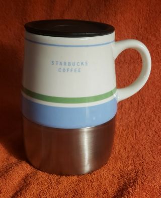 Starbucks Coffee Mug,  2005 Ceramic Stainless Steel,  Tumbler W/lid