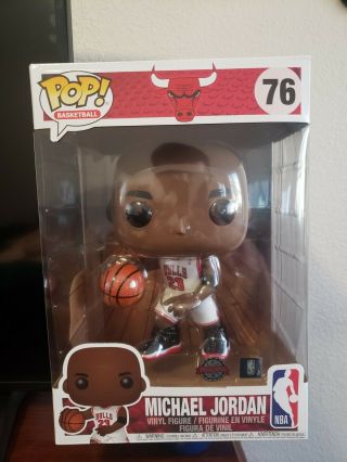 Funko Pop 10 " Basketball : Michael Jordan White Jersey Bulls 23 Special Edition