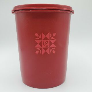 Tupperware Servalier Canister Small 6 " Dark Red 811 Vintage With Matching Lid