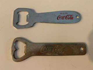 Vintage " Coca - Cola " Bottle Openers (2).
