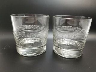 Jameson Low Ball Rocks Glasses Black Barrel Irish Whiskey Bar Gift Set Of 2