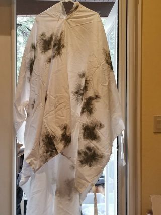 German Winter Snow Camo Cotton Poncho,  With Pants And Holster