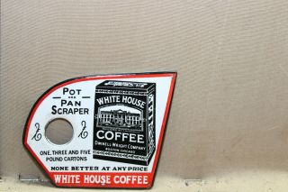 White House Coffee Enamelware Metal Pot Pan Scraper Sign
