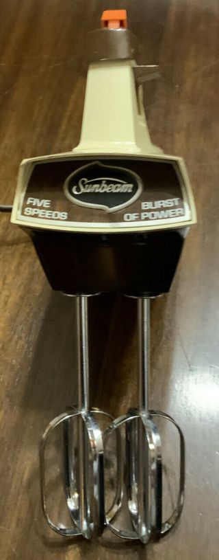 Vintage Sunbeam Mixmaster Heavy Duty Electric Hand Mixer 5 Speed 3 - 76 2