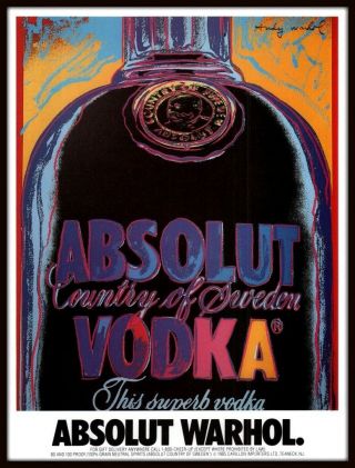 1986 A Ad Absolut Vodka Absolut Warhol