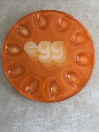 Vintage 1960s Lucite Deviled Egg Plate Tray With Groovy Graphics