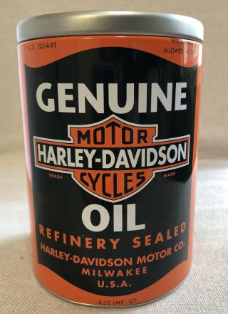 Harley Davidson Museum Motor Oil Coin Bank 6” Can