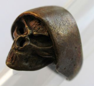 Ring Skull Monk Brutal Handmade Jewelry Biker Or Military Style 20.  7 G 24x32x28