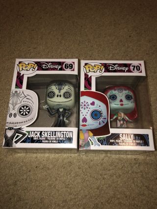 Funko Pop Nightmare Before Christmas Jack & Sally Day Of The Dead Disney 69,  70