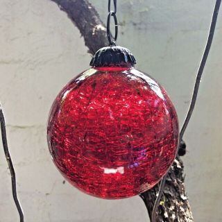 Vintage Red Glass Ball Xmas Christmas Tree Hanging Decoration