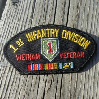 1st Infantry Division Vietnam Veteran 5.  25 " X 2.  75 " Iron On Hat Patch Nos