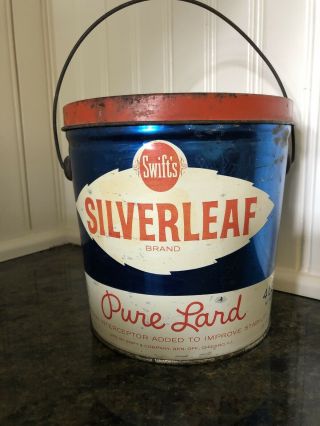 Swift & Co Silverleaf Brand Pure Lard 4 Lb Tin