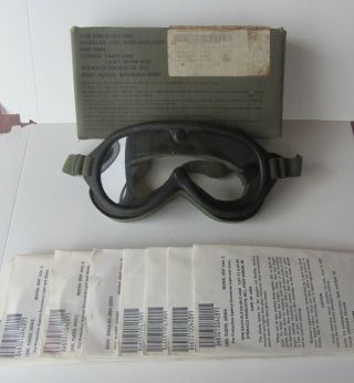 Nos Stemaco Goggles Sun Wind,  Dust Military Nsn 8465 - 01 - 004 - 2893 W 9 Xtra Lens