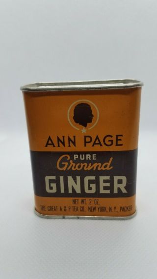 Ann Page 2 Ounce Ginger Spice Tin Advertising York A&p Tea Co