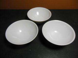3 White Boontonware Small Bowls Boonton Melamine Melmac