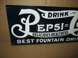 PEPSI - COLA Drink 5c - DELICIOUS HEALTHFUL Fountain & Gas Station SCREEN DOOR SIGN 2