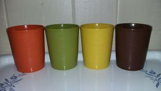 4 Vintage Tupperware 6 Oz Small Cups 1251 Fall Colors Tumblers