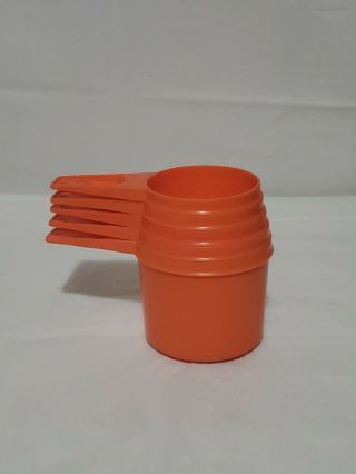 Tupperware Vintage 5pc Orange Measuring Cup Set