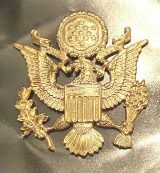 Wwii Army Military E Pluribus Unum Eagle Crest Emblem Badge Cap Hat Pin Vintage