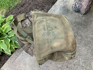 Vietnam Era Us Army M17a1 Protective Field Gas Mask Bag Carrier