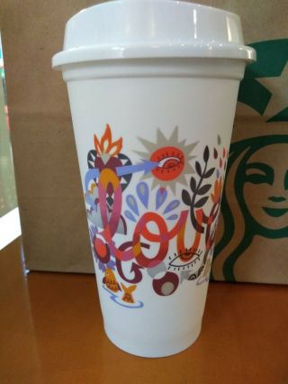 México Starbucks Reusable Cup Mexican Limited Edition Valentine 