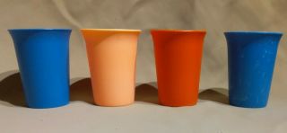 Vintage Tupperware 109 Set Of 4 Sippy Cups Bell Tumblers No Lids