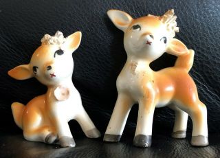 Vintage Retro Ceramic Bambi / Deer Salt & Pepper Set (minor Damage,  As Found)