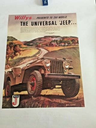 Willys Jeep Presents To The World The Universal Jeep Poster