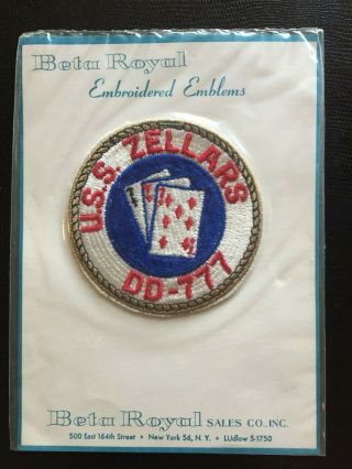 4.  5 " Navy Uss Zellars Dd - 777 Embroidered Patch