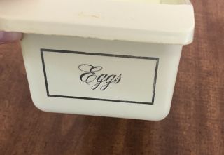 Refrigerator Egg Storage Tray Bin Holder Container Unusual Green Plastic Vintage