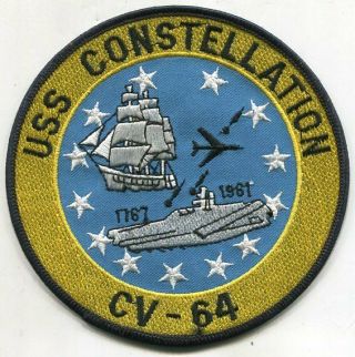 Cv - 64 Cva - 64 Uss Constellation Us Navy Aircraft Carrier Jacket Patch.  5 "