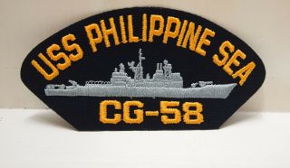 2 Us Navy Uss Philippine Sea Cg - 58 Patches Patch Ship Boat