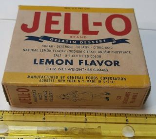 Vintage Lemon Jell - O Jello Full Box Never Opened 3 Oz York Ny
