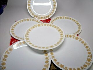 6 Corelle By Corning Butterfly Gold Dinner Plates 10 1/4 " 3