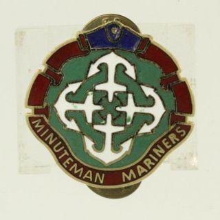 Us Military Dui Unit Crest Pin Minuteman Mariners 144th Transportation Battalion