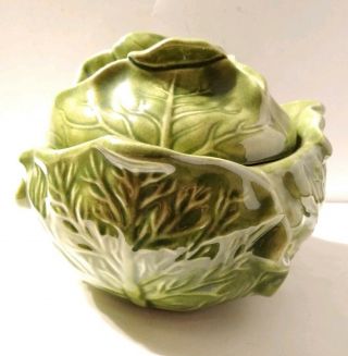 Vintage Holland Mold Cabbage Lettuce Ceramic Pottery Audrey Hilton 11 - 19 - 1979