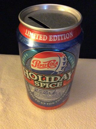 Vintage Rare Souvenir Bank Lid Pepsi Holiday Spice 2004 Limited Edition Cola Can