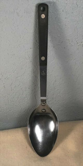 Vintage Flint Arrowhead 11 1/2 " Stainless Steel Serving Spoon W/black Handle