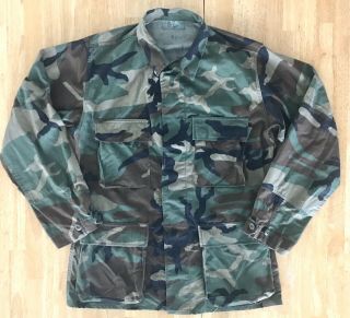 Bdu Us Army Military Uniform Shirt Woodland Camouflage Camo Men’s Small