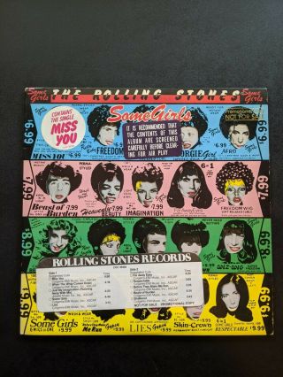 The Rolling Stones Some Girls 1978 Banned Cover Lp 39108 Gold Not Promo