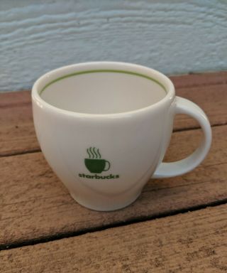 2003 Starbucks Coffee Barista Mug Cup White Green Steam Abbey Espresso 6 Oz.