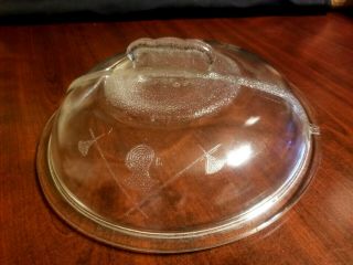 Vintage Guardian Ware 10 Glass Pot Lid 9 7/8 " Diam Knights Ax & Helmet Axes