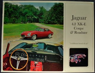 1965 - 1966 Jaguar 4.  2 Xk - E Coupe & Roadster Sales Brochure Sheet