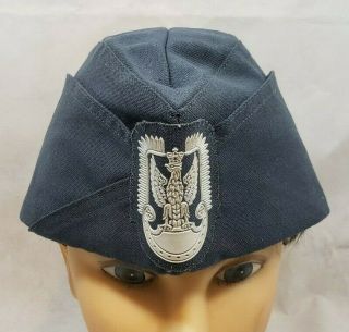 Polish Military Poland Post Cold War Garrison Cap Hat W Eagle Patch 55 (6 7/8)