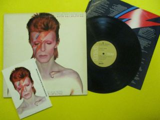 David Bowie Aladdin Sane 1973 Lsp - 4852 With Fan Club Application Lp