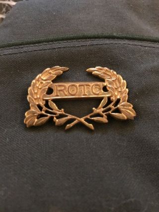 Vintage Rotc Lapel Brass Hat Pin With Cap