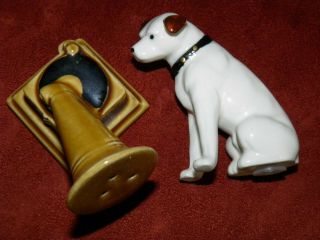 Vintage Ceramic Rca Dog “nipper” / Phonograph Salt And Pepper Shakers