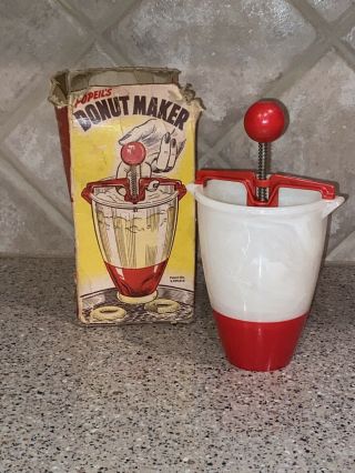 Vintage Popeil Donut Maker Red & White Usa